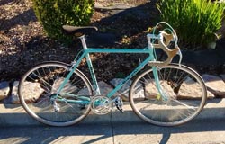 Blue Bianchi restored road bike