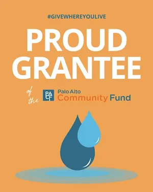 Orange and blue 'Proud Grantee' flyer