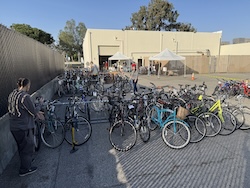 Photo of a large selection of bikes to purchase in front of SVBE